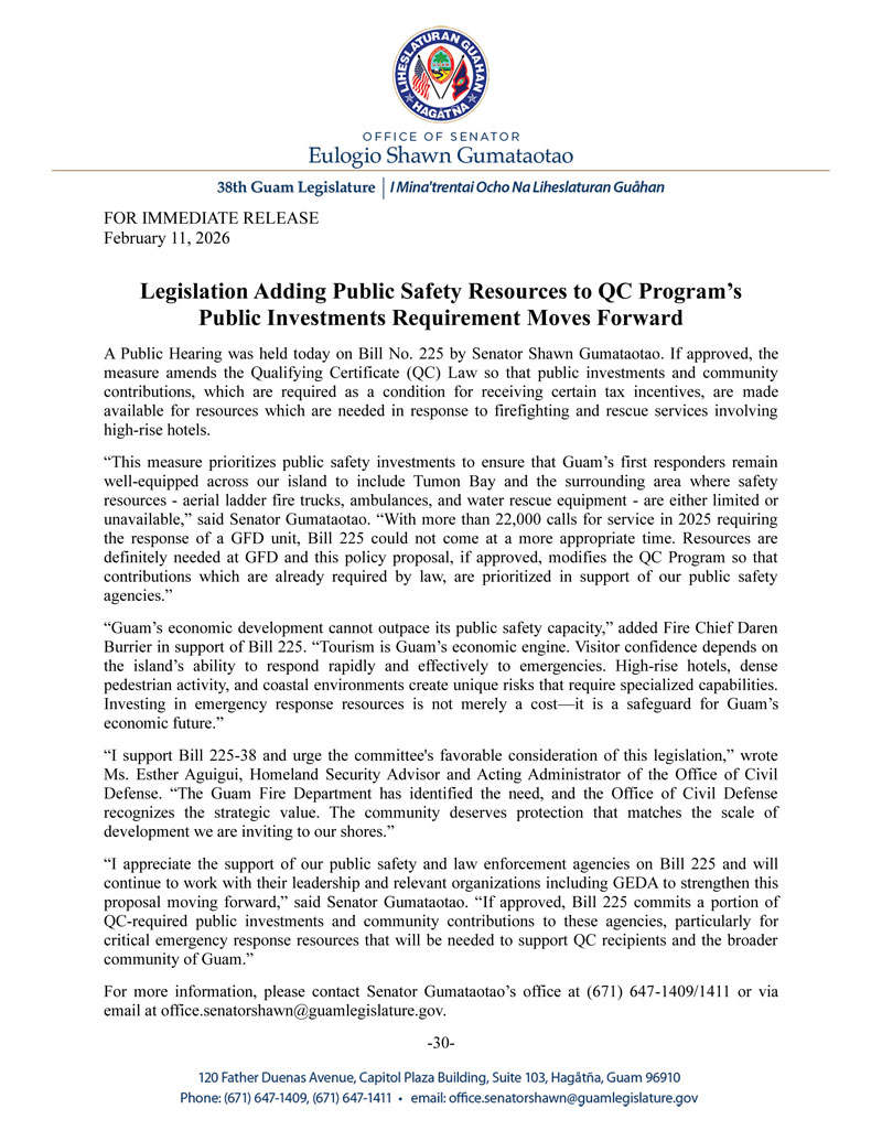 Legislation Adding Public Safety Resources to QC Program’s Public Investments Requirement Moves Forward